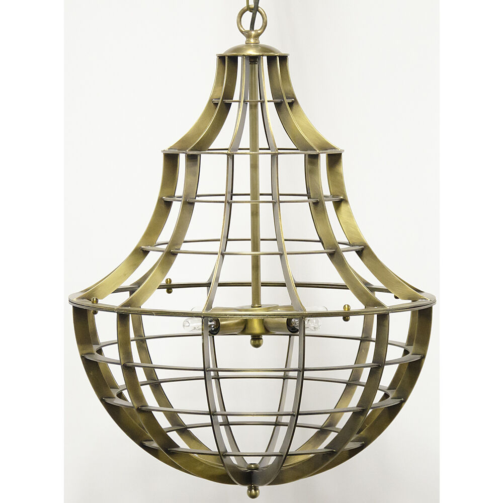 Ribcage 4 Light 20 inch Antique Brass Chandelier Ceiling Light